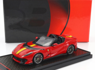 Bbr-models Ferrari 812 Competizione A Spider 2022 - Silver Wheels 1:43 Rosso Corsa 322 - Červenožlutá