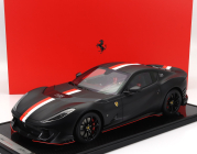 Bbr-models Ferrari 812 Competizione N 16 Principato Di Monaco Livery 2021 - Con Vetrina - With Showcase 1:12 Matt Black