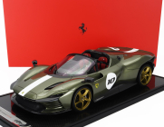 Bbr-models Ferrari Daytona Sp3 Serie Icona N 10 Open Roof 2022 - Con Vetrina - With Showcase 1:12 Verde Manzoni Lucido - Zelená Met Stříbrná