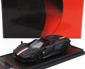 Bbr-models Ferrari Daytona Sp3 Serie Icona Open Roof Principato Di Monaco Livery N 16 Personal Car Charles Leclerc 2022 1:43 Matt Black