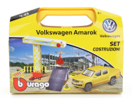 Bburago Accessories Diorama - Set Build Construction - Set Costruzioni - With Volkswagen Amarok Pick-up 2019 1:43 Žlutá