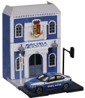 Bburago Accessories Diorama - Set Build Your City Police Station - Caserma Polizia 1:43