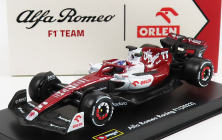 Bburago Alfa romeo F1  C42 Team Orlen Racing N 77 Bahrain Gp 2022 Valtteri Bottas - With Helmet And Plastic Showcase - Exclusive Carmodel 1:43 Bílá Červená Met