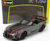 Bburago Dodge Viper Srt-10 Coupe 2003 - With Red Line 1:24 Grey