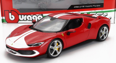 Bburago Ferrari 296 Gtb Assetto Fiorano 2022 1:18 Červená Bílá