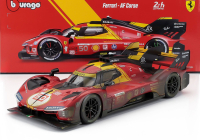 Bburago Ferrari 499p 3.0l Turbo V6 Team Ferrari Af Corse N 50 Winner 24h Le Mans (after Race Version) 2024 Antonio Fuoco - Miguel Molina - Nicklas Nielsen 1:18 Red