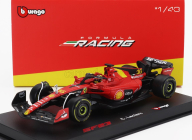 Bburago Ferrari F1  Sf-23 Team Scuderia Ferrari N 16 4th Monza Italy Gp 2023 Charles Leclerc - With Pilot And Showcase 1:43 Červená Černá Žlutá