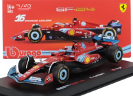 Bburago Ferrari F1  Sf-24 Team Scuderia Ferrari N 16 3rd Miami Gp 2024 Charles Leclerc - With Pilot And Showcase 1:43 Červená Černá Světle Modrá