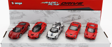 Bburago Ferrari Set 5x 488 Gtb - Enzo - 488 Pista - F-12 Berlinetta - Laferrari 1:64