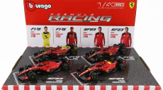 Bburago Ferrari Set F1 4x Sf-23 Team Scuderia Ferrari N 16 Season 2023 Charles Leclerc - N 55 Pole Position 3rd Monza Italy Gp 2023 Carlos Sainz - F1-75 N 16 2nd Monza Gp Italy (pole Position) 2022 Charles Leclerc - N 55 Season 2022 Carlos Sainz 1:43 Červená Černá Žlutá