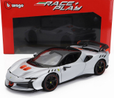 Bburago Ferrari Sf90xx Stradale 2024 1:18 Bianco Artico - Bílá Met Oranžová Černá