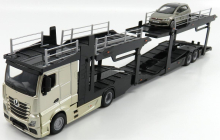 Bburago Mercedes benz Actros 2 2545 Truck Car Transporter 2016 + Volkswagen Polo Gti 1:43