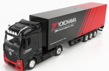 Bburago Mercedes benz Actros 2 Gigaspace Truck Yokohama Tires 2016 1:43 Černá Červená