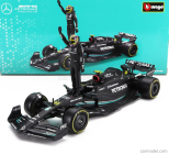 ROZBALENO - Bburago Mercedes gp F1 W14 Team Mercedes-amg Petronas Formula One N 44 Season 2023 Lewis Hamilton 1:24 Matt Black
