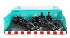 Bburago Mercedes gp Set F1 2x W14 Team Mercedes-amg Petronas Formula One N 44 Season 2023 Lewis Hamilton + N 63 Season 2023 George Russell 1:43 Matt Black