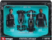 Bburago Mercedes gp Set F1  2x W15 Team Mercedes-amg Petronas Formula One N 44 Season 2024 Lewis Hamilton + N 63 George Russell 1:43 Černá Stříbrná Zelená