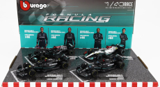 Bburago Mercedes gp Set F1  4x W14 Team Mercedes-amg Petronas Formula One N 44 Season 2023 Lewis Hamilton - N 63 Season 2023 George Russell - W13 N 44 Season 2022 Lewis Hamilton - W12 N 44 Season 2021 Lewis Hamilton 1:43 Matná Černá Stříbrná