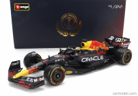 Bburago Red bull F1  Rb18 Team Oracle Red Bull Racing N 1 World Champion Season 2022 Max Verstappen - With Pilot And Showcase 1:24 Matná Modrá Žlutá Červená