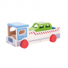 Bigjigs Toys Dřevěné odtahové auto s osobním autem