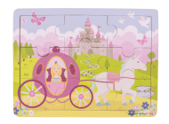 Bigjigs Toys Dřevěné puzzle princezna s kočárem