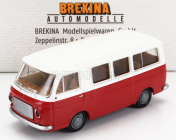Brekina plast Fiat 238 Minibus 1966 1:87 Červená Bílá