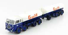 Brekina plast Fiat 690 Millepiedi Tanker Truck Gulf 1960 1:87 Modrá Bílá