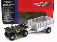 Britains Yamaha Quad 4x4 With Trailer 2009 1:32 Zelené Stříbro