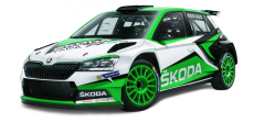 Čirá karoserie Škoda Fabia R5 EVO 1:10 vč.(zadní křídlo, zpět. zrcátka, kliky, strop.vent)