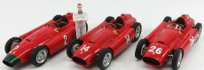 Cmc Ferrari Set 3x F1  D50 Short Nose N 14 French Gp 1956 Collins - F1  D50 Long Nose N 2 German Gp 1956 Collins - F1  D50 N 26 Monza Italy Gp 1956 Collins 1:18 Red