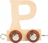 Dřevěný vláček vláčkodráhy abeceda písmeno P