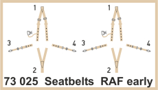 Ed73025 Lept - Seatbelts RAF FABRIC  WWII  1/72