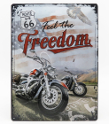 Edicola Accessories 3d Metal Plate - Ruote 66 Feel The Freedom 1:1 Černá Červená Hnědá