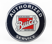 Edicola Accessories Metal Round Plate - Buick Service 1:1 Bílá Modrá