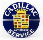 Edicola Accessories Metal Round Plate - Cadillac Service 1:1 Blue