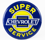 Edicola Accessories Metal Round Plate - Chevrolet Super Service 1:1 Žlutá Modrá
