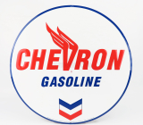 Edicola Accessories Metal Round Plate - Chevron Gasoline 1:1 Bílá Červená Modrá