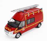 Edicola Ford england Transit Van Service Departemental D'incendie Et De Secours Fire Engine 2000 1:43 Červená Bílá Žlutá
