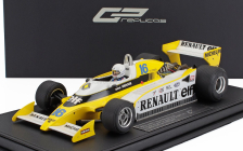 Gp-replicas Renault F1 Rs10 Team Renault Elf N 16 Fastest Lap 3rd French Gp (with Pilot Figure) 1979 Rene Arnoux - Con Vetrina - With Showcase 1:18 Žlutá Bílá