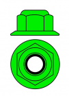 Hliníkové Nylon STOPmatky M4 s ploškou - zelené - 10 ks.