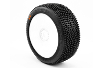 HOT DICES V2 BUGGY S3 (MEDIUM) nalepené pneumatiky, bílé disky, 2 ks.