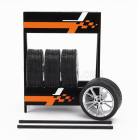 Ixo-models Accessories Kovový stojan se čtyřmi pneu Hyundai 1:18, černá