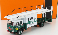 Ixo-models Fiat 673 Truck Car Transporter Team Lancia Alitalia Rally 1976 1:43 Zelená Bílá