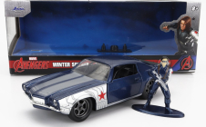 Jada Chevrolet Camaro Coupe 1973 With Winter Soldier Figure 1:32 Modrá Stříbrná