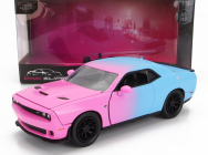 Jada Dodge Challenger Srt Hellcat Coupe Custom 2015 1:24 Růžová Světle Modrá