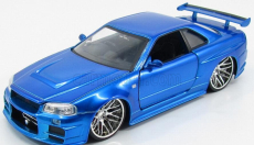 Jada Nissan Brian's Skyline Gt-r R34 2002 - Fast & Furious I (2001) 1:24 Matt Blue