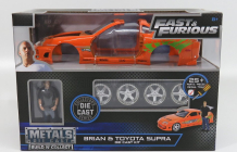 Jada Toyota Supra Mkiv 1995 - Paul Walker - With Figure Brian O'conner - Fast & Furious I (2001) 1:24 Oranžová Zelená