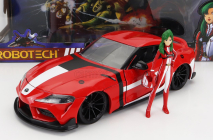 Jada Toyota Supra With Miriya Sterling Figure Robotech 2020 1:24 Červená Bílá