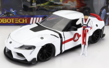 Jada Toyota Supra With Rick Hunter Figure Robotech 2020 1:24 Bílá Červená