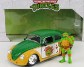 Jada Volkswagen Beetle 1962 - Michelangelo Ninja Turtles - Tartarughe Ninja 1:24 Žlutá Zelená