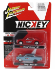 Johnny lightning Chevrolet Set 2x Camaro 1967 + Nova 1964 1:64 Světle Modrá Červená